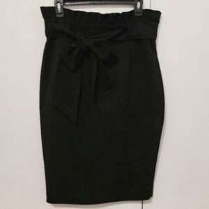 Antoinette Velvet Ruffled-top Skirt with Tie - Black, Sz S